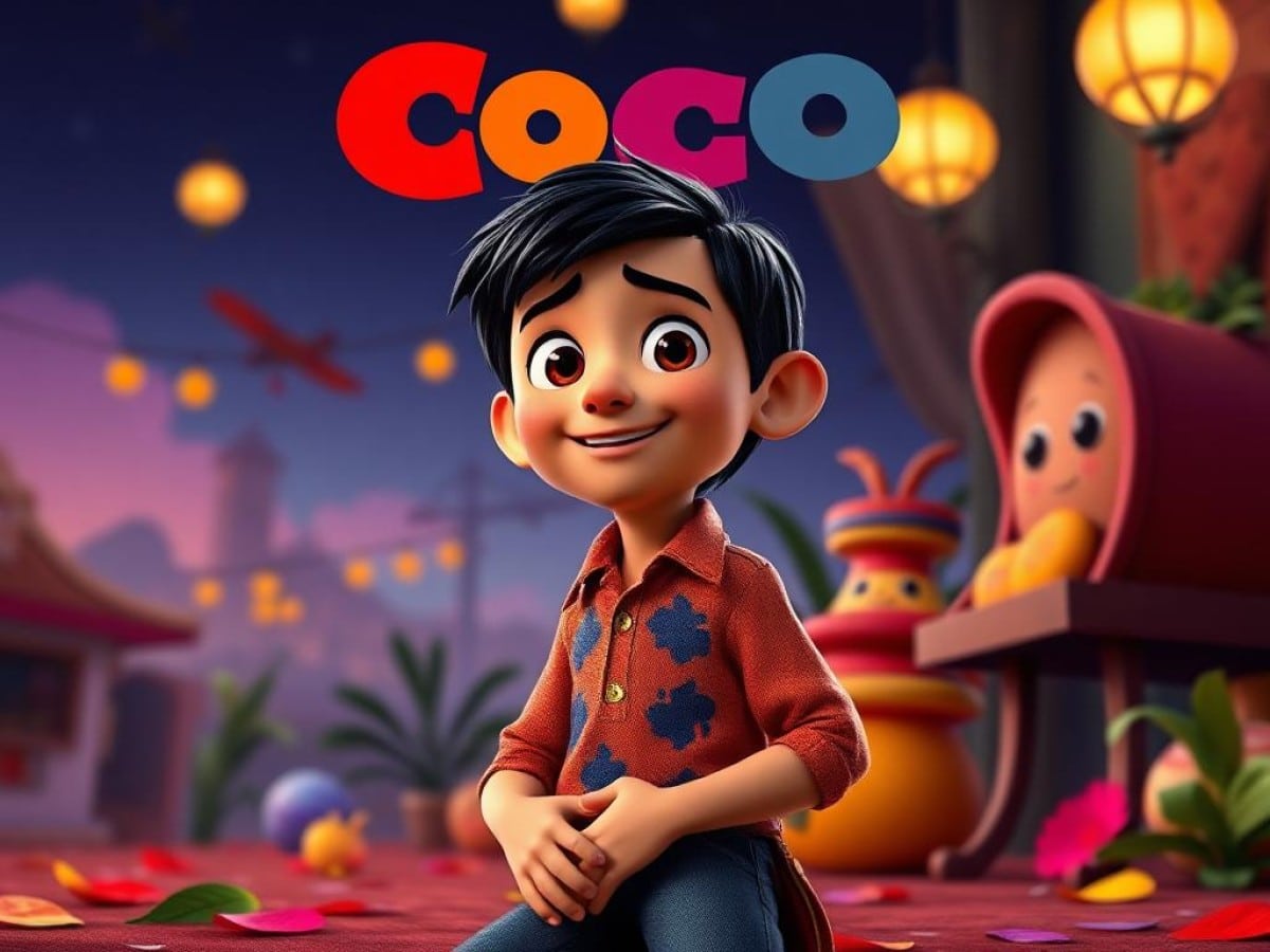 Miguel with Ernesto De La Cruz and other skeletons in Coco