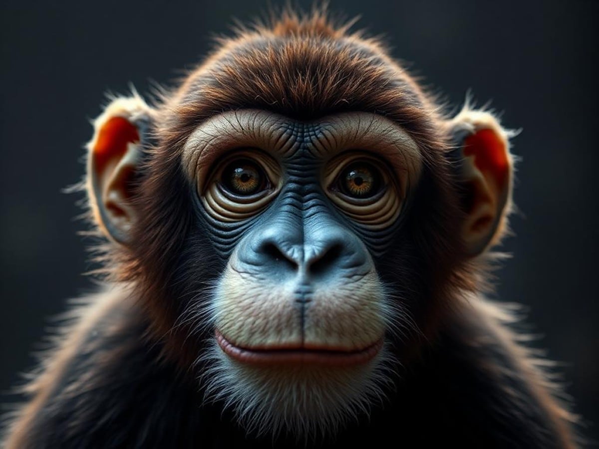 The monkey with one drumstick raised in The Monkey 2025